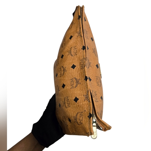 MCM Visetos Leather Vintage Clutch Hand Bag Brown - Picture 8 of 16